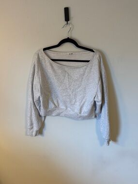 Garage Light Gray Cropped Sweatshirt